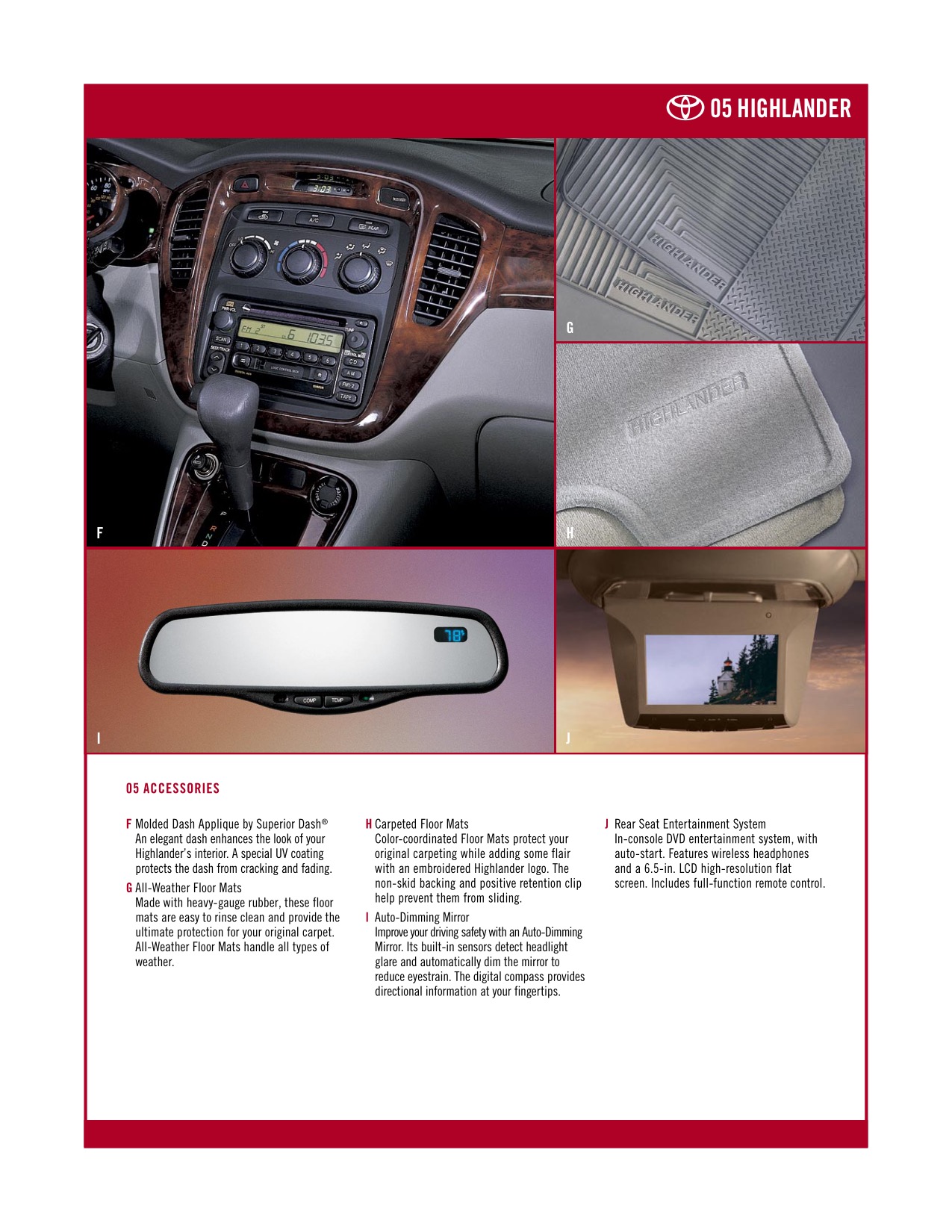 2005 Toyota Highlander Brochure Page 2